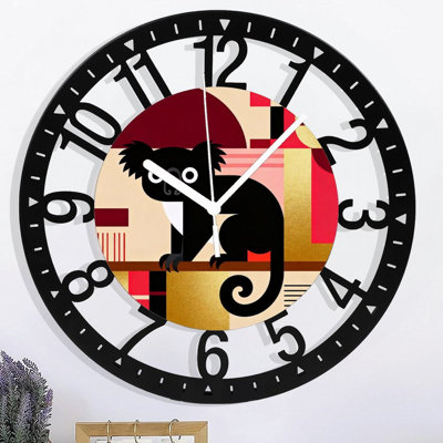 Horloge murale ronde en fer 10 po avec mouvement à quartz silencieux, chiffres arabes, impression UV