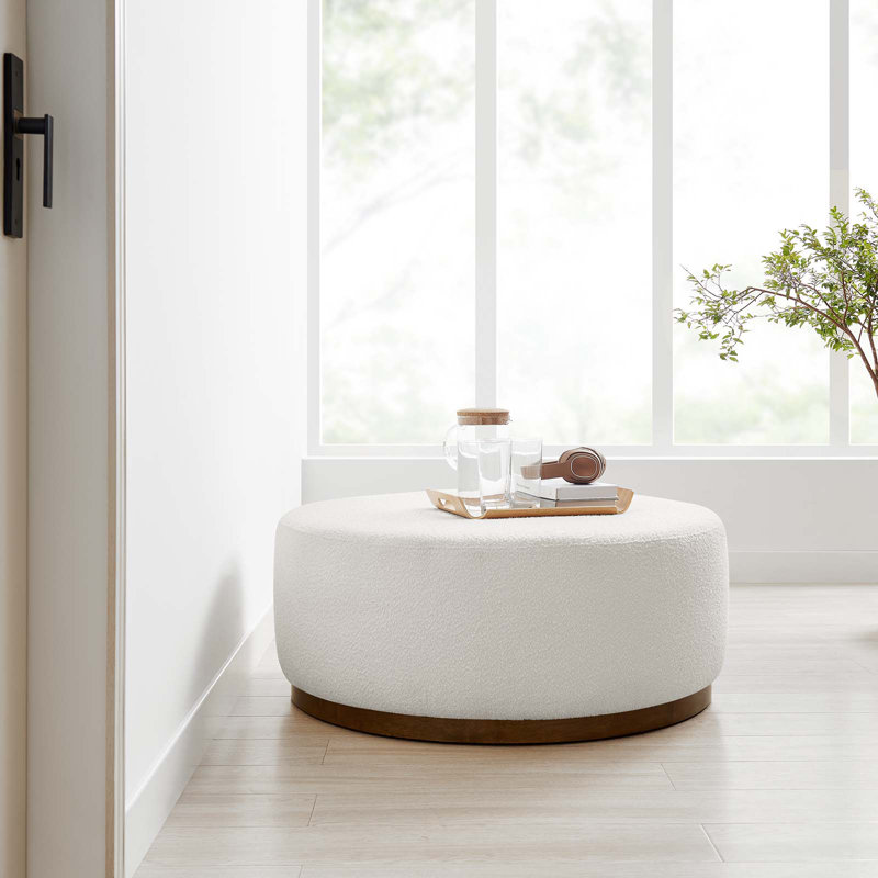 Modway Tilden Upholstered Ottoman, Off White Fabric