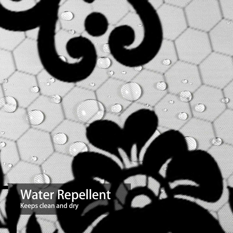 Rideau de douche imperméable à motif floral avec 12 crochets, L 72 po x l 78 po