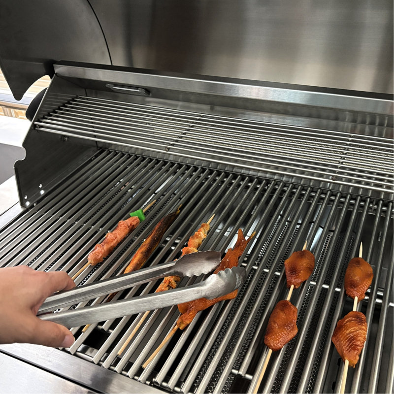 Trousse à outils en acier inoxydable pour barbecue - Spatule, brosse, pinces pour les ustensiles de barbecue d'intérieur et d'extérieur dans les barbecues de basse-cour