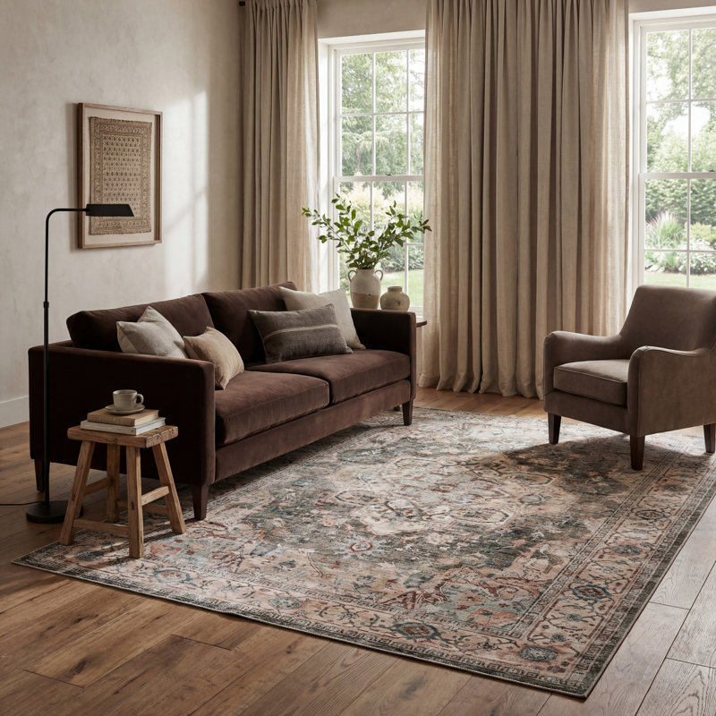  Karensa Medallion Washable Rug, Rectangle 5'6" x 9'6"