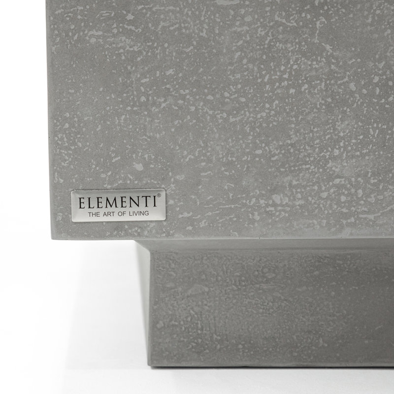 TEVERE Square Concrete Coffee Table 101.6 x 101.6 x 35.6 cm, Light Grey, Light Grey