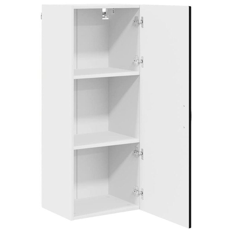Vidaxl Kitchen Wall Cabinet White 40 X 31 X 100 Cm Engineered Wood, Black, 100cm H x 40cm W x 31cm D