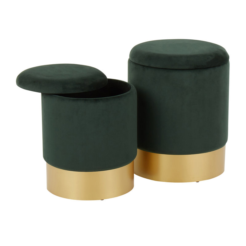 Dinah Upholstered Ottoman, Green