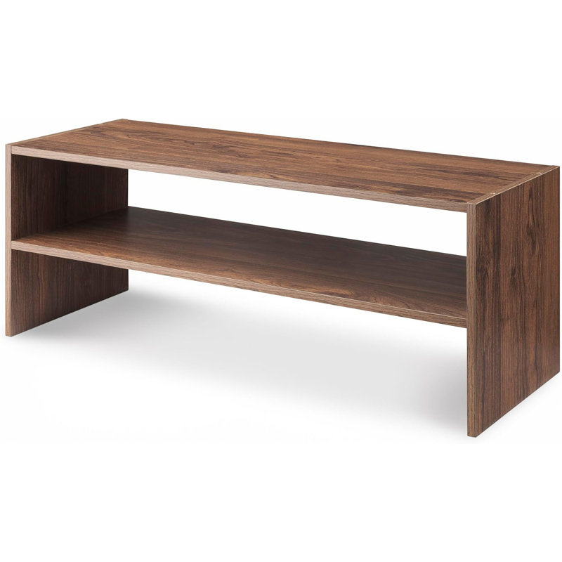 Wood Stackable 2-Shelf Shoe Rack, Walnut