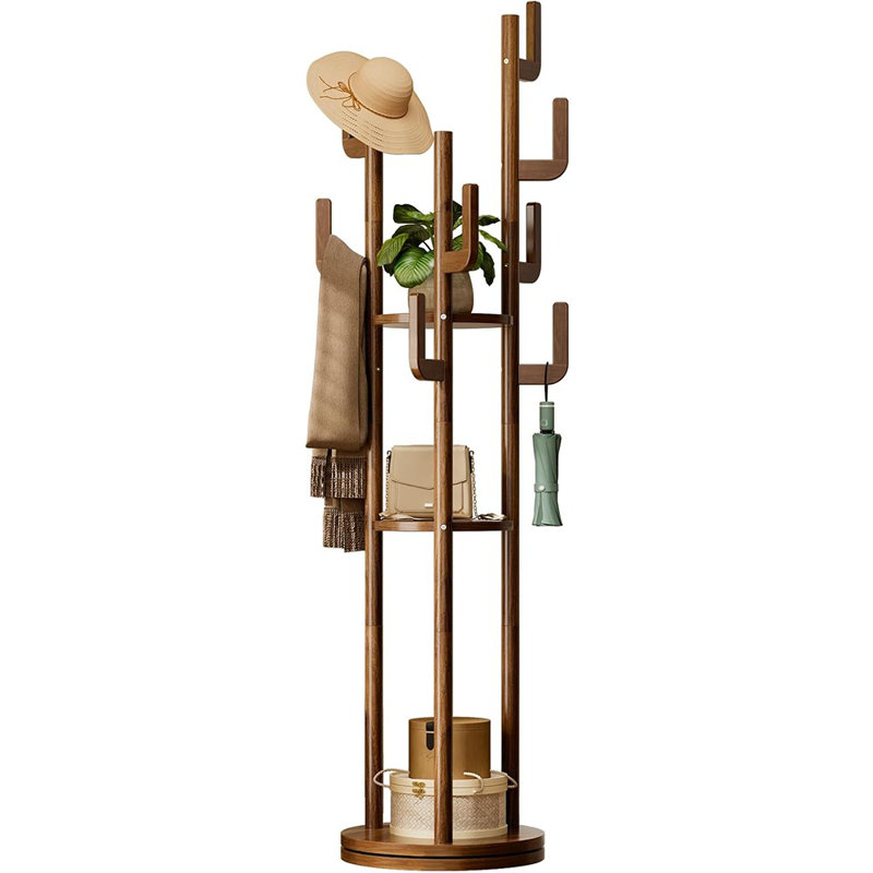 Coat Rack Freestanding - Solid Wood Coat Tree