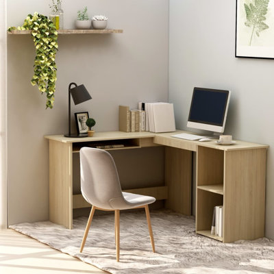 Corliss Corner Desk Computer Desk Study L-shaped Desk Table Engineered Wood
