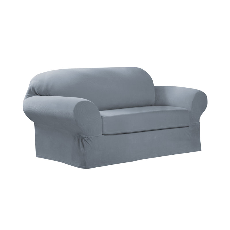 Housse extensible pour causeuse à coussins carrés / rectangulaires, Bleu