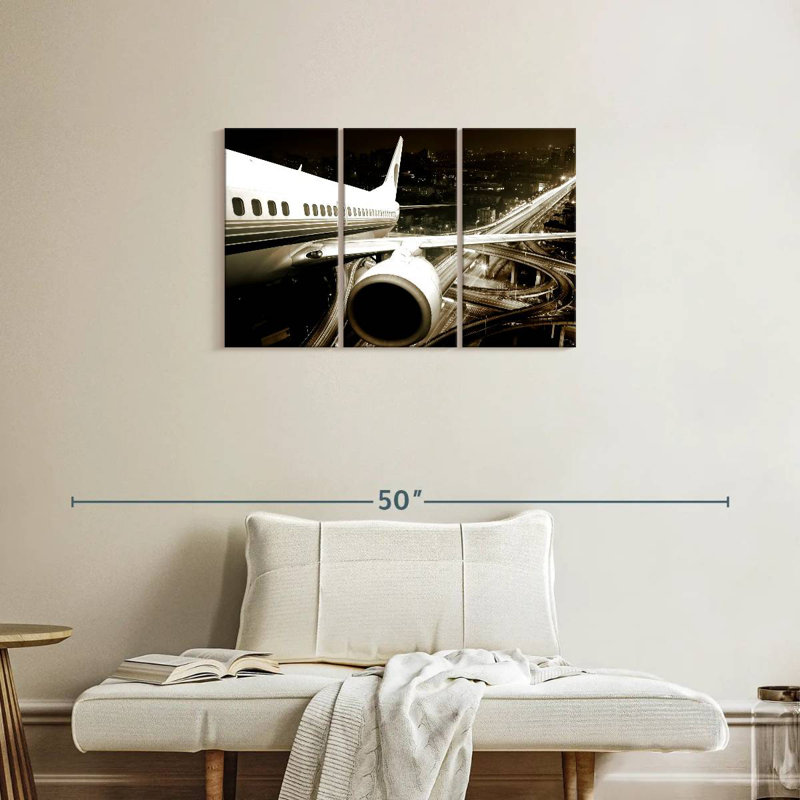 Avion Mehar la nuit, H 14 po x l 23 po