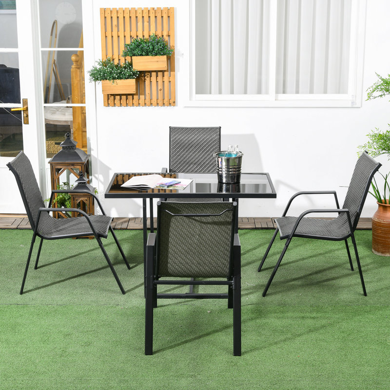 Nusreta Stacking Patio Dining Side Chair