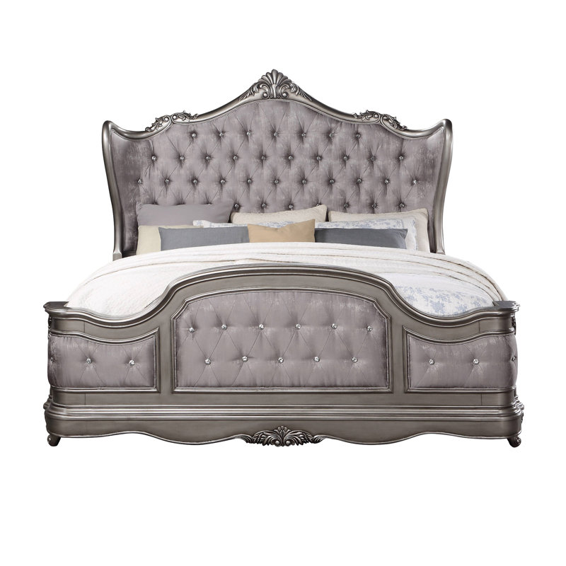 Lit standard Millsap, Très grand californien, Argent antique