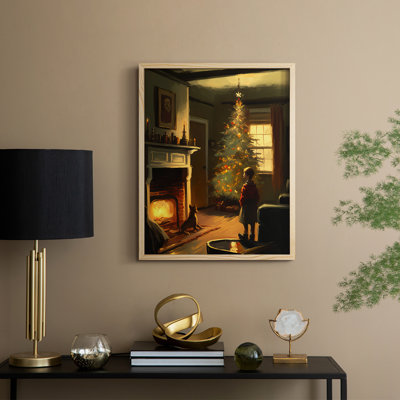 «Christmas Holiday Art DCXII», reproduction d'art encadrée - bois massif