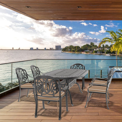 7-Piece Set Of Cast Aluminum Patio Furniture