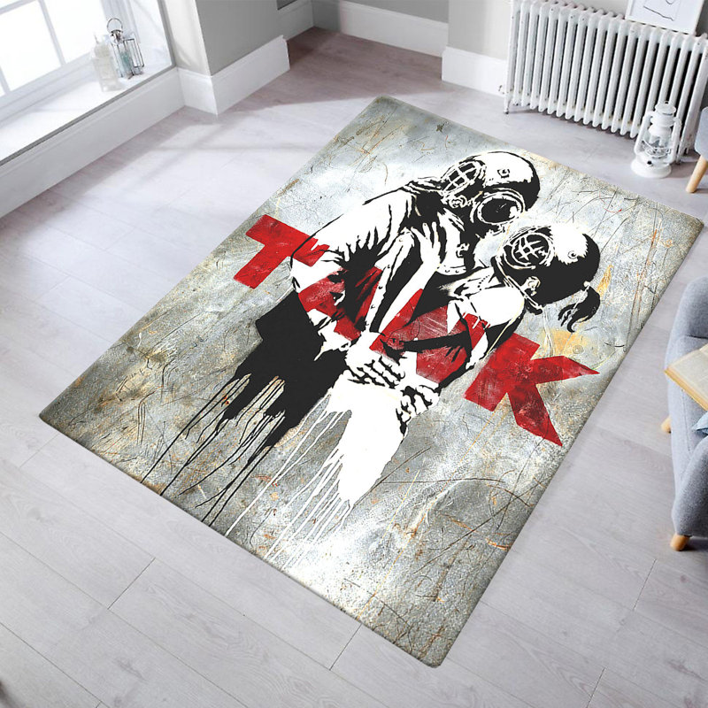 Stylish Polyester Area Carpet, 3.3 x 5.2 ft | 100% Antibacterial Material, 0.4 in Pile Height | Non-Slip Underside, Machine Washable | Perfect for Living Room & Bedroom Decor, Soft & Durable Design