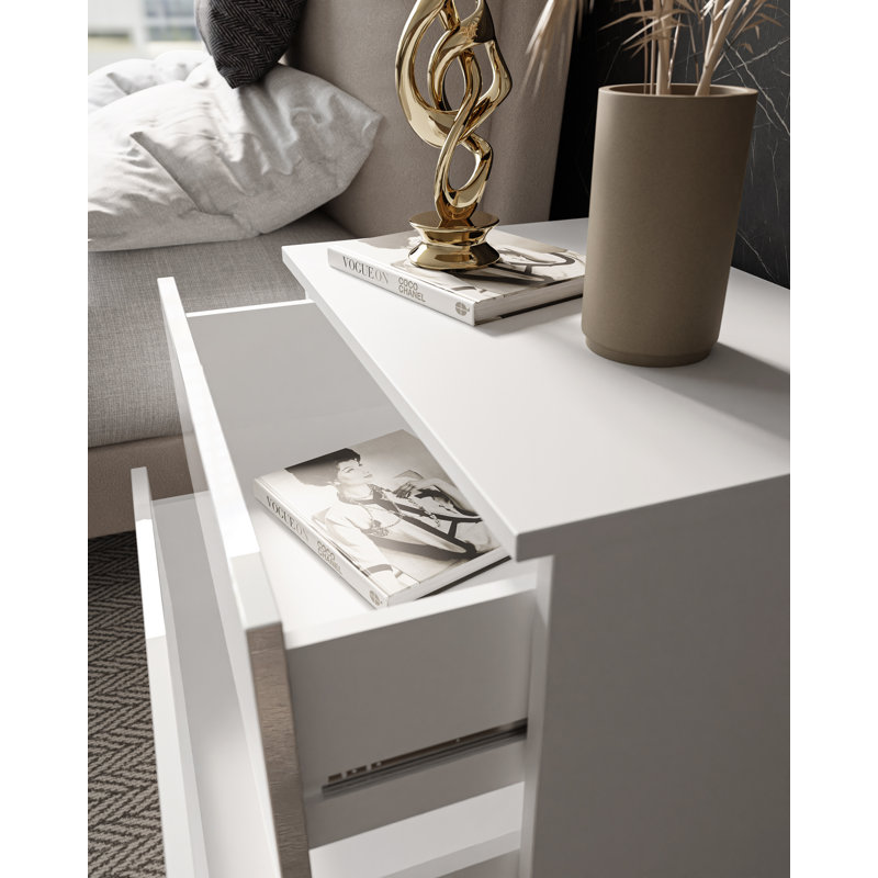 Varonique 2 Drawer Bedside Table, White