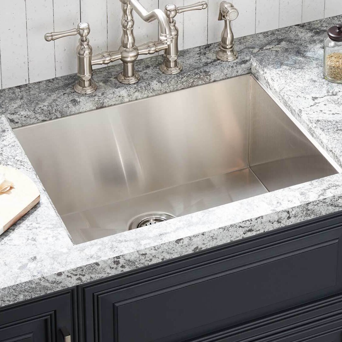 Signature Hardware Sitka 25'' Single Bowl Stainless Steel Undermount  Kitchen Sink