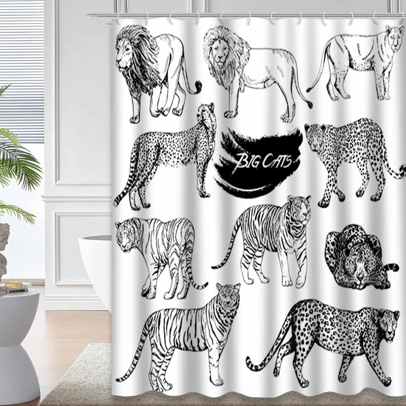 Rideau de douche avec 12 crochets, L 72 po x l 78 po