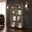 Vitrine à 4 tablettes en verre avec portes doubles verrouillables, bibliothèque en verre trempé de 5 mm pour le salon, la chambre à coucher, le bureau et les objets de collection-546578082