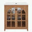 Bathroom Vanity with Tempered Glass doors and metal handles-2053324163