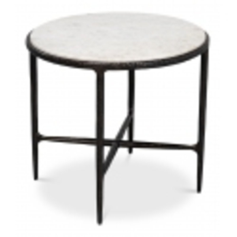 Dakor Marble End Table, 22" H x 24" W x 24" D