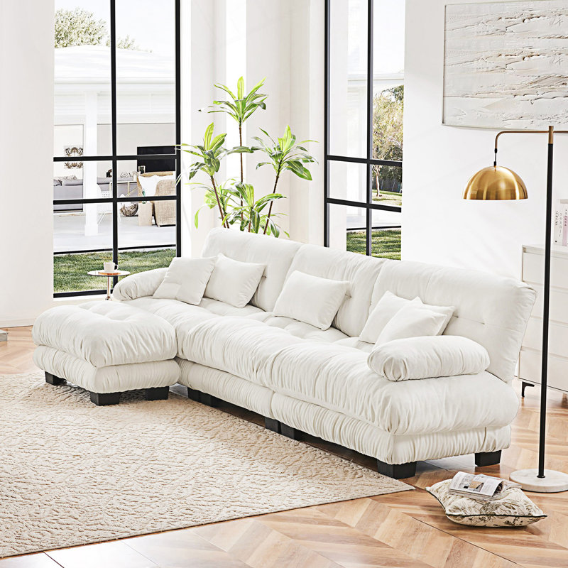 Canapé modulaire Luxury, Chenille blanche