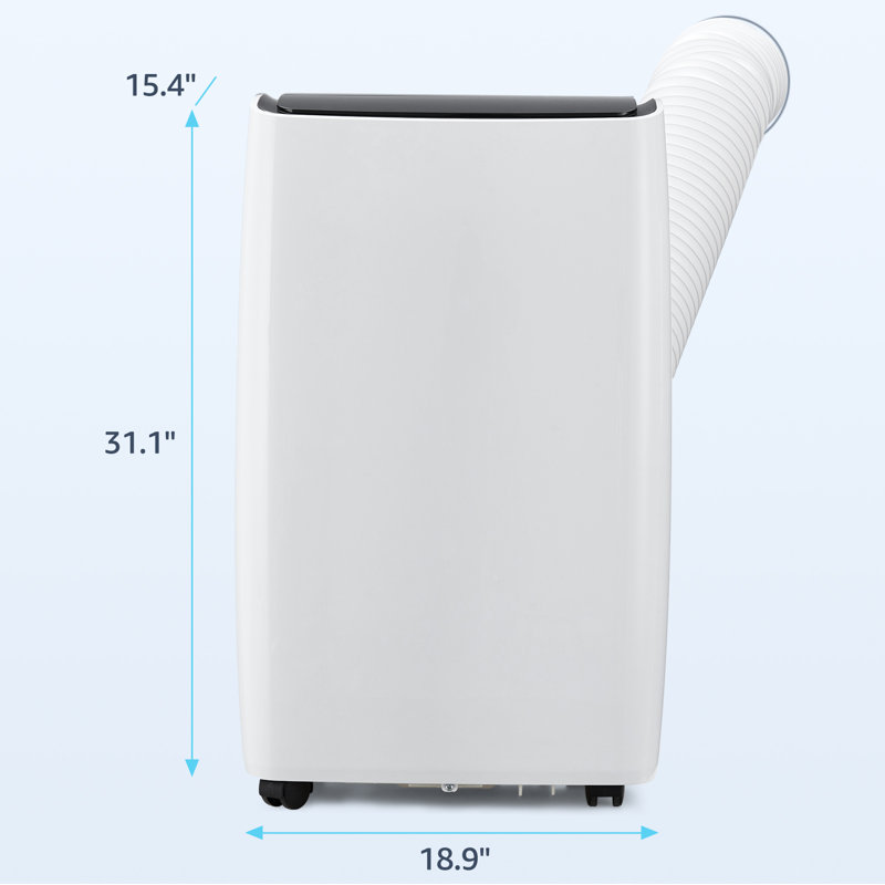 Climatiseur portatif 12 000 BTU avec minuterie à économie d'énergie de 24 heures pour déshumidifier le ventilateur à 2 vitesses jusqu'à 450 à 550 pieds carrés