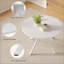 Table de salle à manger ronde en bois massif pour 4 à 6 personnes avec base piédestal entrecroisée-320057650-320057652