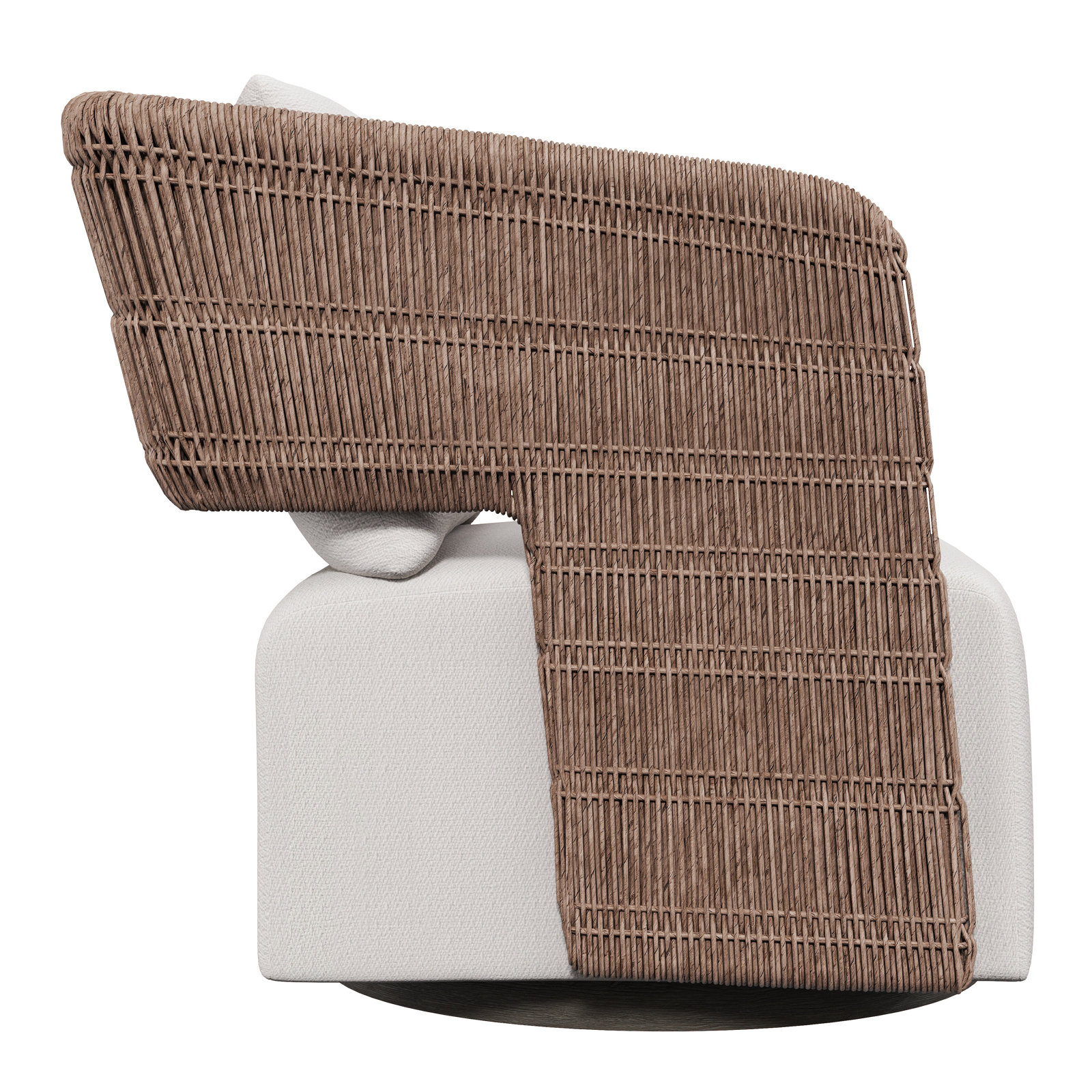 Maldives Swivel Wicker Outdoor Lounge Chair, Gray