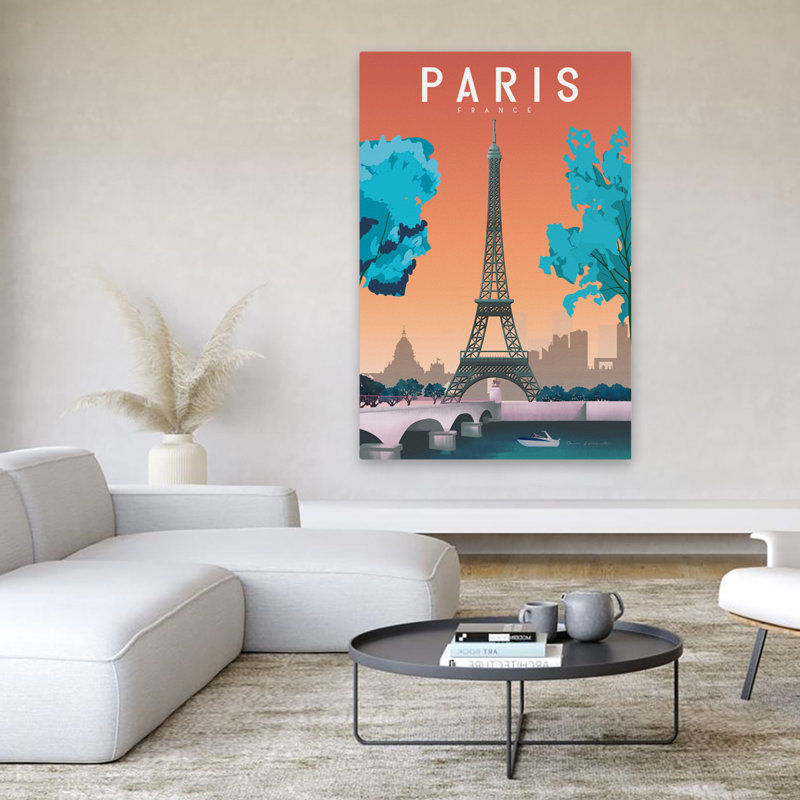 Paris, France, aventure, architecture, bateaux bleus, art, H 60 po x l 40 po