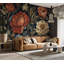 Adhésif mural floral pelez et collez - grandes fleurs de style kilim-1869921465