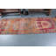 Tapis de couloir turc vintage orange avec motif Herki unique pour tapis d'entrée et d'escalier