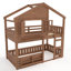 Lit mezzanine simple avec une conception de maison, apparence naturelle, clôture de haute qualité, multifonction inférieure, pour, bois de pin, construction en bois à installation rapide,