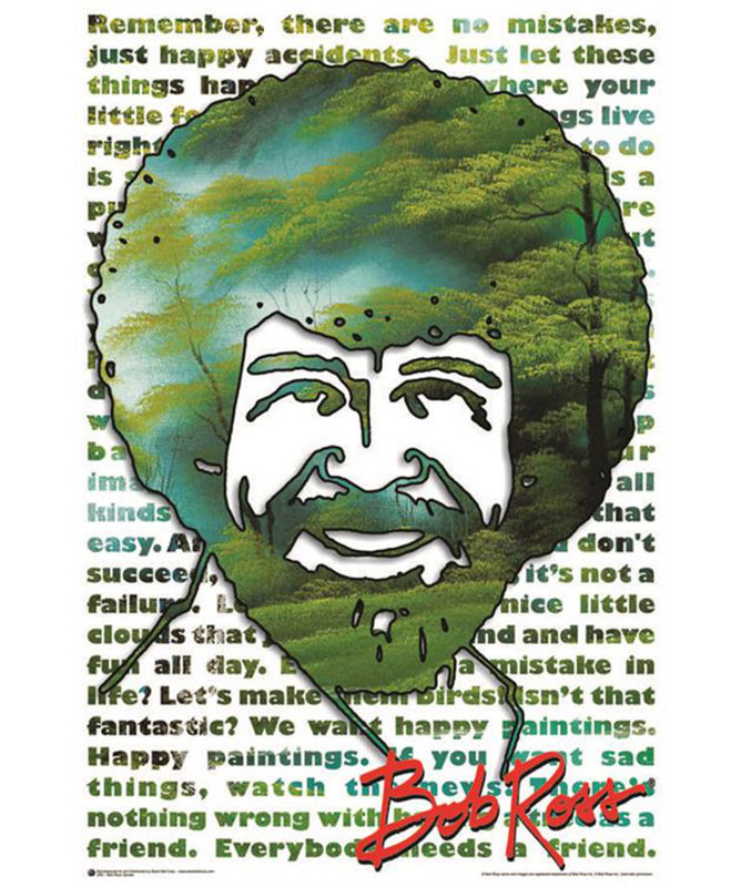  Officiellement sous licence Bob Ross - Citations, affiche d'art - 24 x 36 po - reproduction décorative - papier affiche - prêt à encadrer