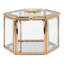 Hexagon Glass Jewellery Box in Gold with Agate Crystal