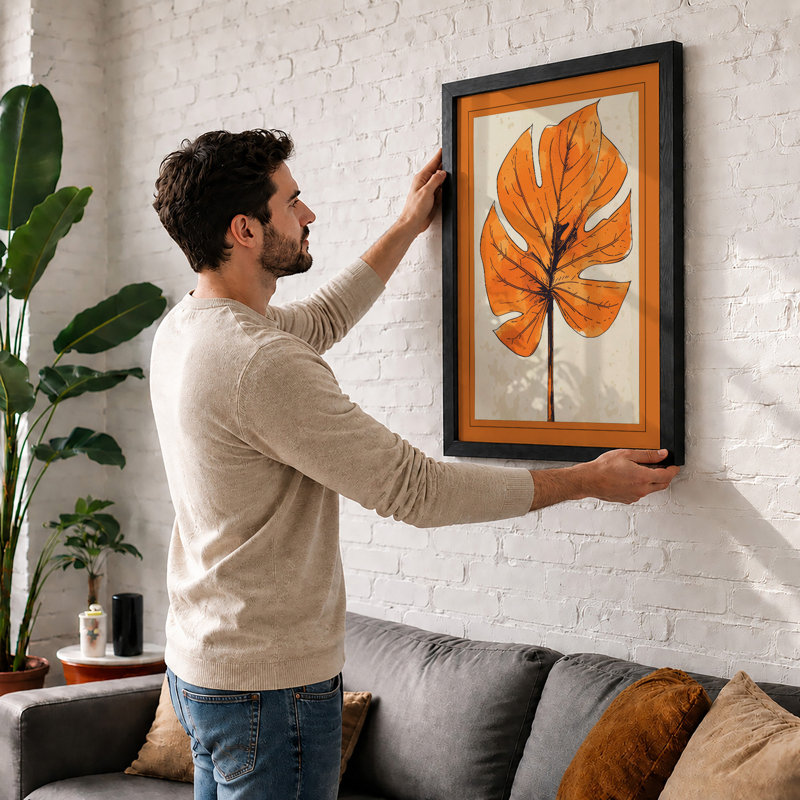 Single Monstera Leaf Botanical - Print, Unframed, A1 - 84.1 x 59.4 cm