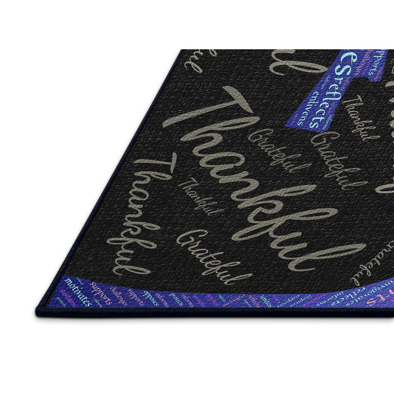 Tapis bleu en coton Grateful, Rectangle 2 pi x 3 pi