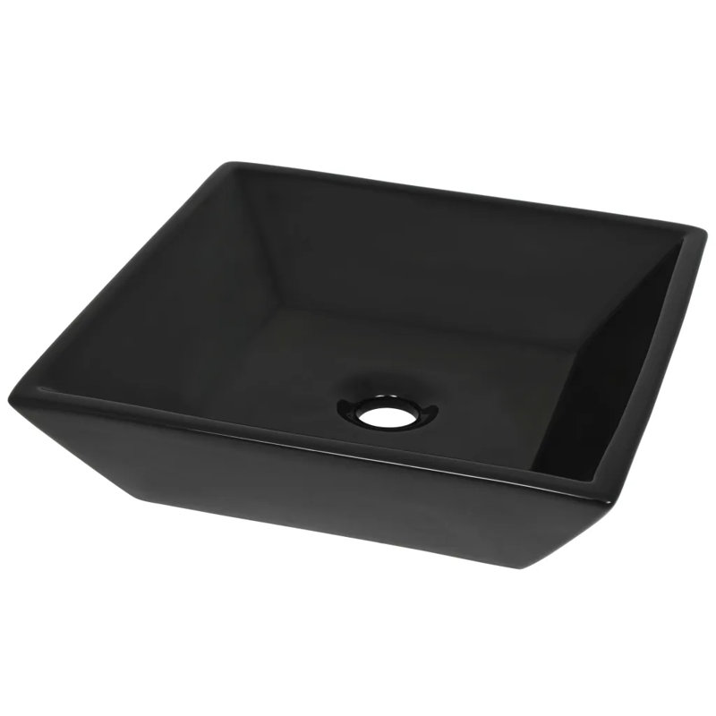 Belfry Bathroom Ricarda Ceramic Square Sink, Black