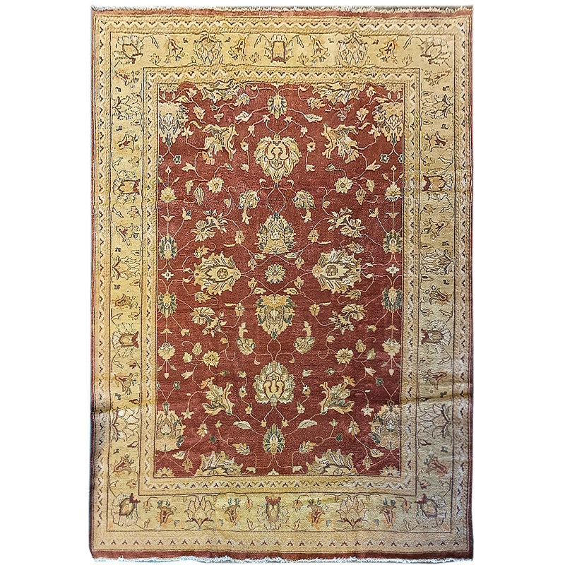 12 x 15 TAPIS AGRA DE QUALITÉ FAIT À LA MAIN DORÉ # PIX-12797