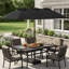 Parasol de patio simple à double face résistant aux intempéries de 15 pieds avec manivelle et base pour une utilisation dans la cour arrière au bord de la piscine