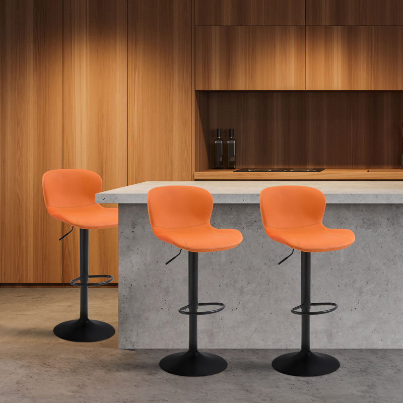 Tabouret de bar rotatif à hauteur ajustable Illyas, Brun, 3