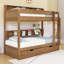 Lit superposé en bois avec tablettes de rangement, lit gigogne et échelle-1774673329-1774673331
