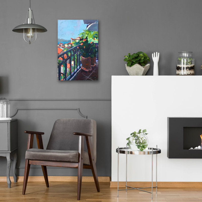 «Terrace View» par Page Pearson Railsback, art mural en verre acrylique, H 24 po x l 16 po x P 0,2 po
