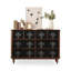 Armoire d'appoint en bois de noisette + bois massif noir