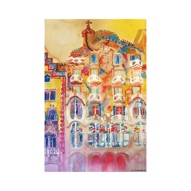 Casa Batlló by Maja Wronska - Wrapped Canvas Painting, 66.04 cm H x 45.72 cm W x 3.175 cm D