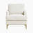 Galen 28.5" Modern & Contemporary Accent Chair with Chenille Fabric Upholstery, Brushed Gold Metal Legs, Foam over Pocket Coils-1569681153