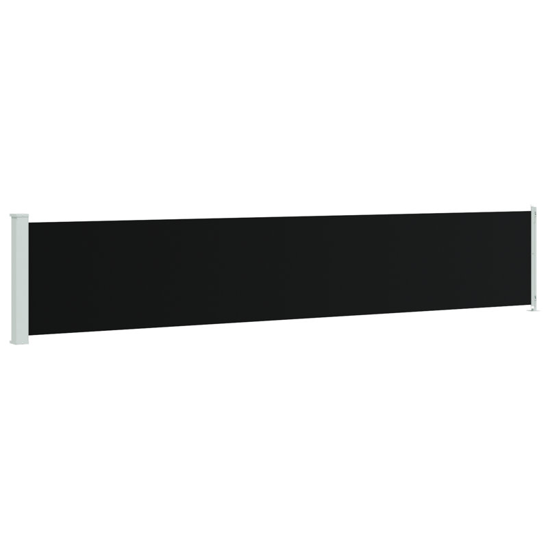 Auvent de patio rétractable en polyester, Noir, H 46,1 po x l 236,2 po
