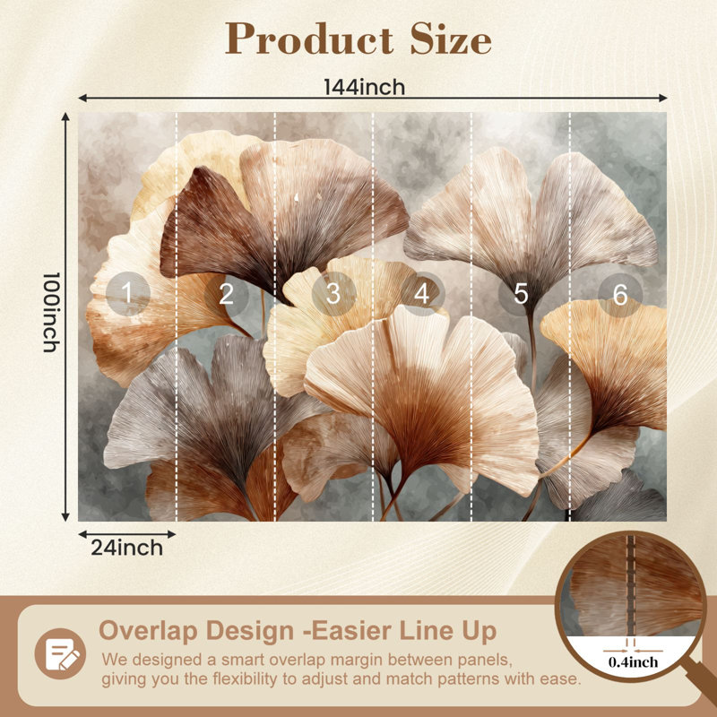 Papiers peints autocollants Peel and Stick Elegant, L 144 po x l 100 po