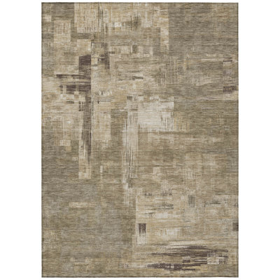 Camalyn Brown Washable Indoor-Outdoor Rug - 
