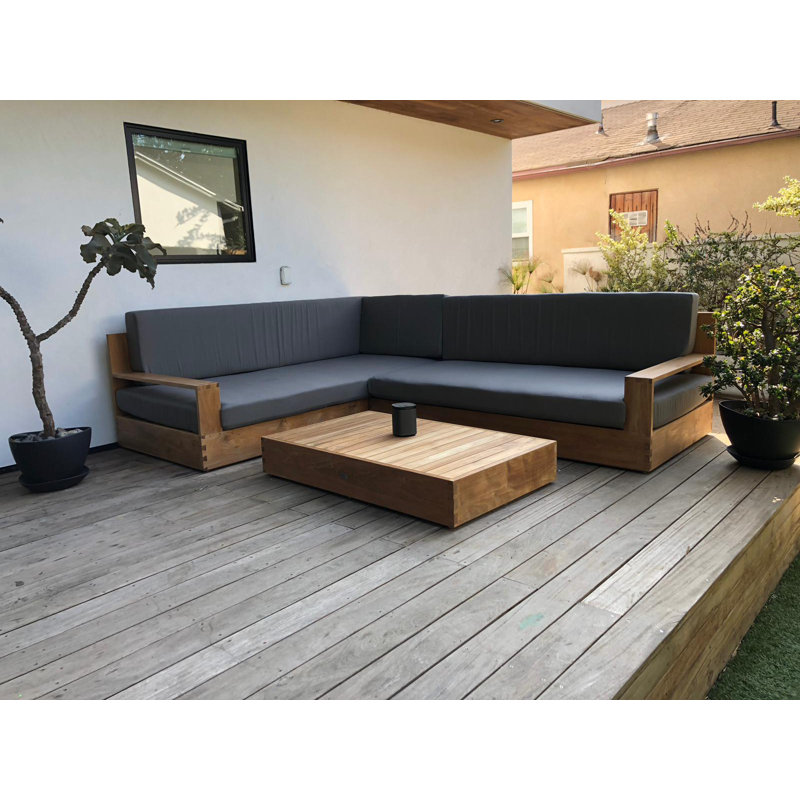 Aulbree 92'' Wide Patio Sectional with Cushions