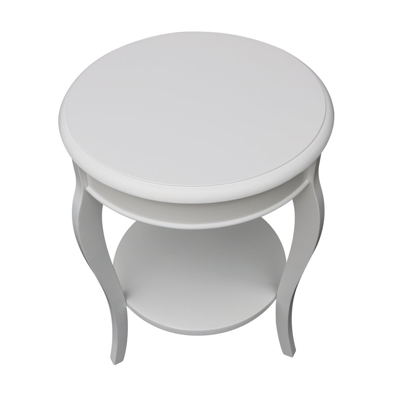 Maretti Solid Wood End Table, White